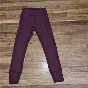 lulu lemon burgundy in movement tight